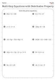 Distributive Property Worksheets With