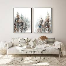Set Of 2 Pine Trees Art Prints Gallery
