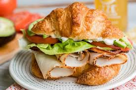 turkey blt croissant sandwich