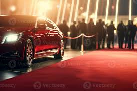 luxury sport car on red carpet