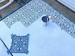 How To Stencil A Concrete Patio Old