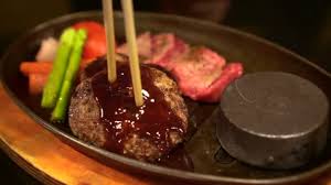 Today's cook is japanese miyazaki wagyu a5 kobe beef on kamado joe's soap stone! Hot Plate Wagyu Beef Hamburge Japanese Food Video By C Glowonconcept Stock Footage 267010216