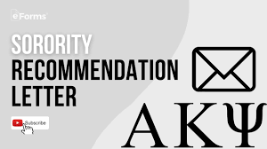 sorority recommendation letter template