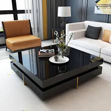 Homary Modern Square Coffee Table