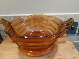 vintage amber depression glass fostoria