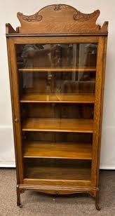 Single Oak Bookcase Curio Cabinet