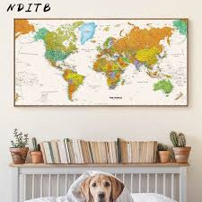 World Map Decorative Picture Canvas