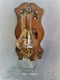 Solid Wood Mirrored Wall Oil Lamp