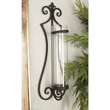 Black Metal Single Candle Wall Sconce