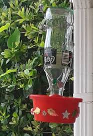 e bottle glass hummingbird feeder