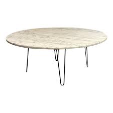 42 Round White Italian Marble Coffee Table