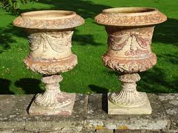 Antique Terracotta Garden Urns