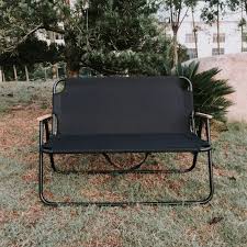 foldable camping bench chair double