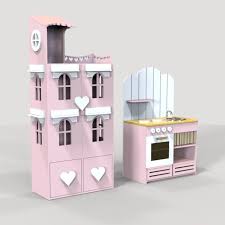 Doll House And Miniature Kitchen For