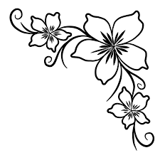 elegant corner flowers sketch flower
