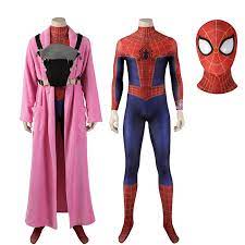 Peter B Parker Spiderman Suit Across The Spider Verse Cosplay Costume Pink  Robe | eBay
