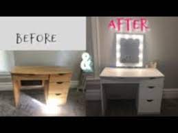 turning a desk into a vanity diy