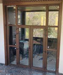 Exterior Brown Upvc Hinged Glass Door