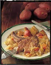 pork chops with sauer and potatoes