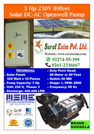 3hp solar openwell pump ghodela