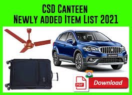 csd can newly added item list 2021