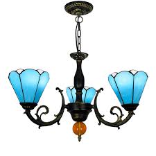 Modern Stained Glass Pendant Lamp Blue