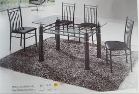 Black Glass Dining Table Set For Home