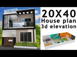 20x40 House Plan With 3d Elevation By