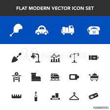 Modern Simple Vector Icon Set With Decoration Chicken