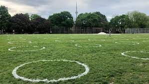 According to reports, an individual circle costs $12 to paint. Physical Distancing Circles Painted On Grass At Trinity Bellwoods Park Cbc News