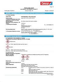 safety data sheets for tesa s