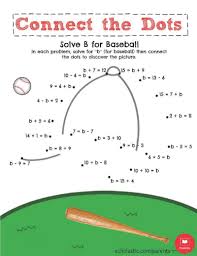 Solve B For Baseball Worksheets