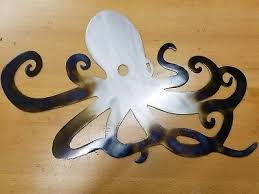 Octopus Metal Wall Art Plasma Cut Home