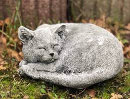 Cat Statue Concrete Cat Is Sleeping