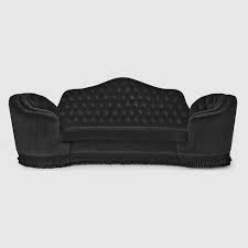 Camelback Sofa In Black Velvet