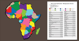 This is a physical map of africa which shows the continent in shaded relief. Multiplication Coloring Activity Color By Number Of Africa