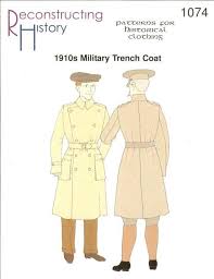 Rh1074 1910s Military Trench Coat