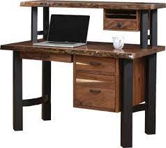 Walnut this desk is based on the customer's request. Sebec Live Edge Desk Countryside Amish Furniture
