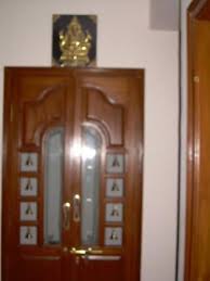 Wood Door With Glass For Pooja Room