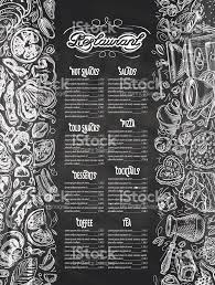 Restaurant Menu With Design Elements On The Subject Of Food