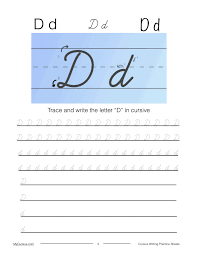 write cursive d worksheets tutorial