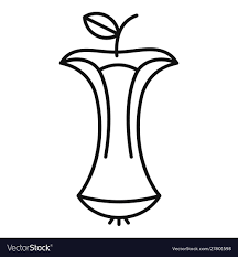 eaten apple icon outline style royalty