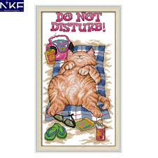 Us 5 72 48 Off Nkf Do Not Disturb Animal Style Chinese Cross Stitch Alphabet Chart Embroidery Needlework Christmas Stocking For Home Decoration In