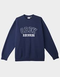 obey records mens crewneck sweatshirt