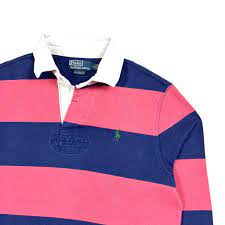 ralph lauren striped rugby shirt navy
