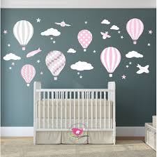 Planes And Balloons Wall Stickers Pink