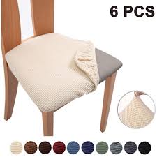 6pcs Stretch Jacquard Chair Seat Covers