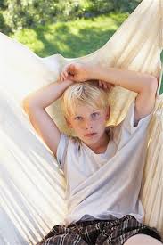 10 year old boy with blonde hair stock