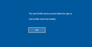 the user profile service service failed