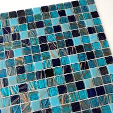 Stained Navy Blue Glass Mosaic Tile